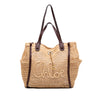 Secondhand Chloé Small Raffia Embroidered Logo Iconic Tote