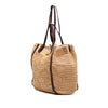 Secondhand Chloé Small Raffia Embroidered Logo Iconic Tote
