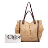 Secondhand Chloé Small Raffia Embroidered Logo Iconic Tote