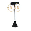 Chanel CC Gold Plated Pearl Double Hoop Earrings Secondhand