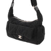 Chanel Large CC Quilted Velvet Effect Nylon Bowling Bag Secondhand