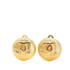 Chanel Gold Plated CC Clip On Earrings Secondhand