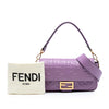 Fendi Zucca Embossed Leather Baguette Satchel Secondhand