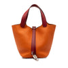 Secondhand Hermès Bicolor Clemence and Swift Picotin Lock 18