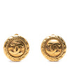 Chanel CC Gold Plated Round Clip On Earrings Secondhand