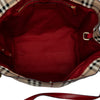 Burberry Small Leather Trimmed Haymarket Check Coated Canvas Canterbury Tote Secondhand