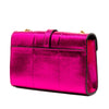 Saint Laurent Small Metallic Python Embossed Leather Monogram Envelope Bag Secondhand