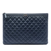 Chanel Large Quilted Caviar Boy O Case Clutch Secondhand