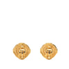 Chanel CC Gold Plated Round Clip On Earrings Secondhand