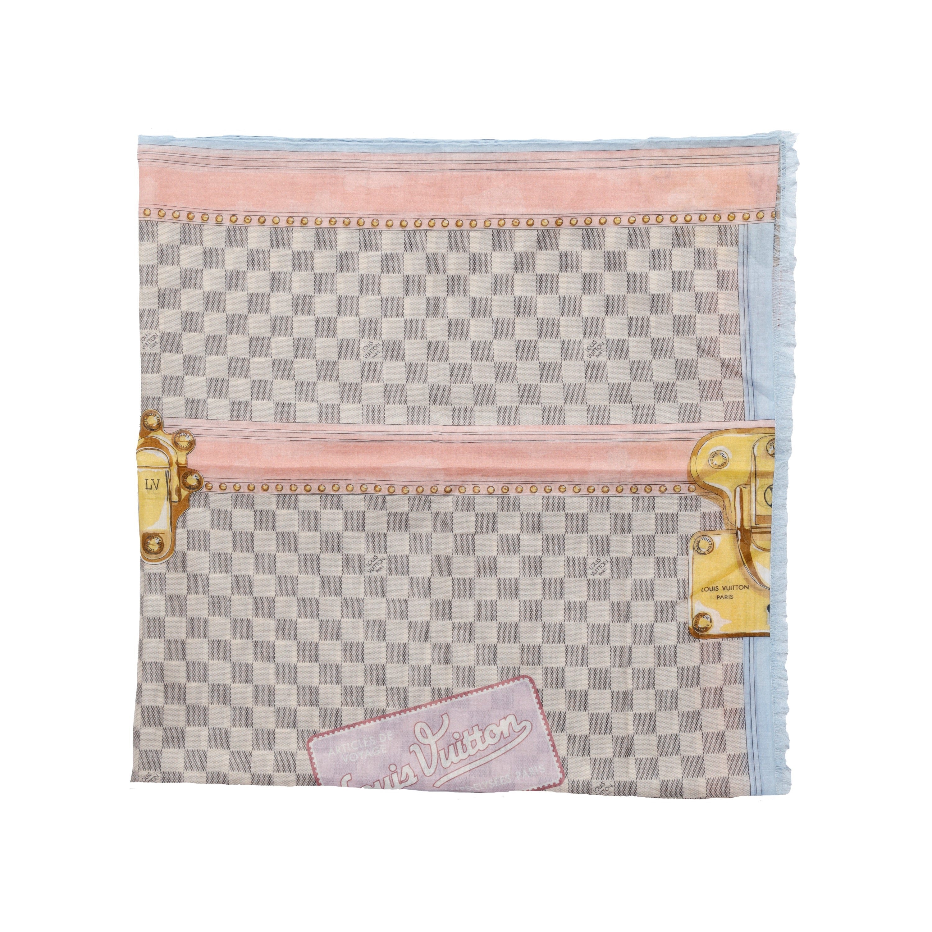 Louis Vuitton - Trunks and Bags Cotton and Silk Pink Scarf