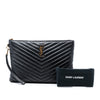 Secondhand Saint Laurent Quilted Chevron Leather Monogram Document Holder