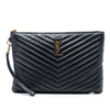 Secondhand Saint Laurent Quilted Chevron Leather Monogram Document Holder