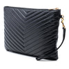 Secondhand Saint Laurent Quilted Chevron Leather Monogram Document Holder