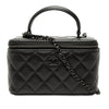Chanel Small Lambskin So Black Top Handle Vanity Case with Chain Secondhand