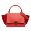 Celine Medium Drummed Calfskin and Suede Trapeze Satchel Secondhand