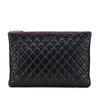 Secondhand Chanel Large Quilted Caviar O Case Clutch