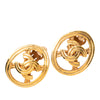 Chanel CC Gold Plated Oval Clip On Earrings Secondhand