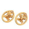 Chanel CC Gold Plated Oval Clip On Earrings Secondhand