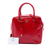 Prada Small Saffiano Vernice Square Bauletto Satchel Secondhand