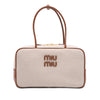 Miu Miu Large Canvas and Leather Logo Beau Handbag Secondhand