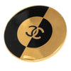Chanel CC Gold Plated and Enamel Round Brooch Secondhand
