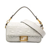 Fendi Zucca Embossed Leather Baguette Satchel Secondhand