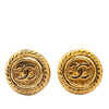 Secondhand Chanel Gold Plated CC Round Clip On Earrings