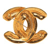 Secondhand Chanel CC Gold Plated Quilted Brooch