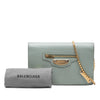 Balenciaga Goatskin Motocross Metallic Edge Wallet on Chain Secondhand
