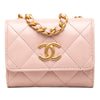 Chanel CC Quilted Lambskin Medallion Clutch With Chain Secondhand