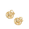 Chanel CC Gold Plated Rhinestone Round Clip On Earrings Secondhand