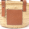 Secondhand LOEWE Anagram Basket Small Raffia x Leather Handbag in Beige x Brown