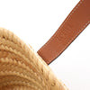 Secondhand LOEWE Anagram Basket Small Raffia x Leather Handbag in Beige x Brown