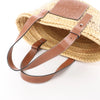 Secondhand LOEWE Anagram Basket Small Raffia x Leather Handbag in Beige x Brown