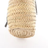 LOEWE Basket Medium Raffia x Leather Shoulder Bag in Beige x Black Secondhand