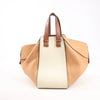 LOEWE Hammock Small Leather x Suede Handbag in Brown x Beige Secondhand