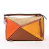 LOEWE Puzzle Medium Raffa x Leather 2Way Handbag in Orange x Brown x Beige Secondhand