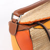 LOEWE Puzzle Medium Raffa x Leather 2Way Handbag in Orange x Brown x Beige Secondhand