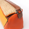 LOEWE Puzzle Medium Raffa x Leather 2Way Handbag in Orange x Brown x Beige Secondhand