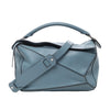 LOEWE Puzzle Medium Leather 2Way Handbag in Blue Secondhand