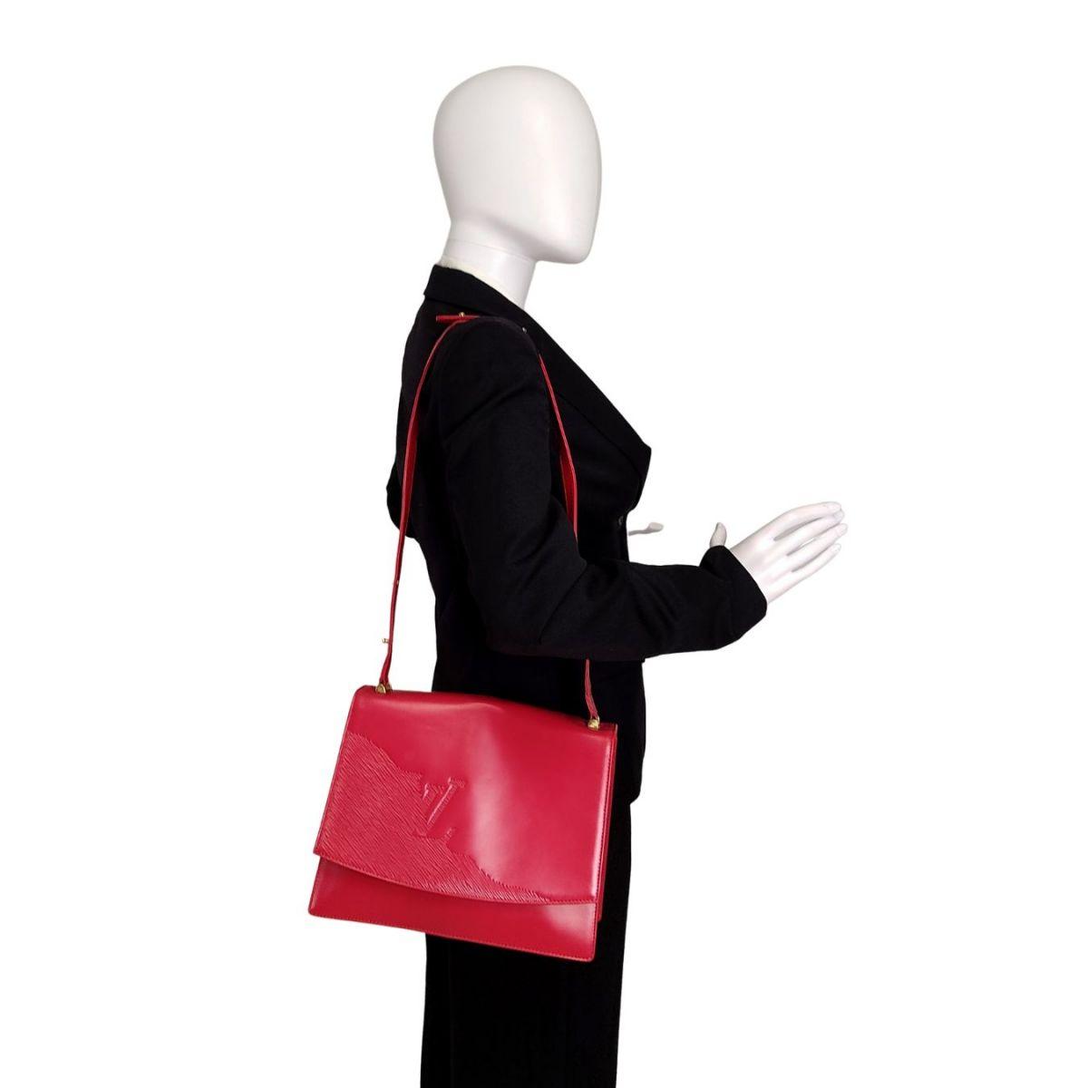 Louis Vuitton borsa a spalla Opera in pelle rossa