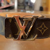 Louis Vuitton LV monogram and gold belt