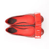 Louis Vuitton x Yayoi Kusama Bow 12 years Leather Polka Dot Ballet Flats in Red x Black, Size 38.5 EU Secondhand