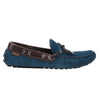 Louis Vuitton 14 years Suede Driving Loafers in Navy x Brown, Size 43 EU, ND0114 Secondhand