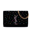 Saint Laurent Crystal Embellished Velvet Monogram Kate Wallet On Chain Secondhand