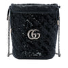 Gucci Small GG Marmont Sequined Diagonal Matelasse Calfskin Bucket Bag Secondhand