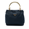Prada Tessuto Metal Handle Bag Secondhand