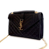 Secondhand Saint Laurent Medium Grain De Poudre Triquilt Monogram Envelope Bag