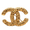 Chanel CC Gold Plated Baroque Embossed Brooch Secondhand