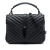 Saint Laurent Medium Chevron Sheepskin  Monogram Monochrome College Bag Secondhand